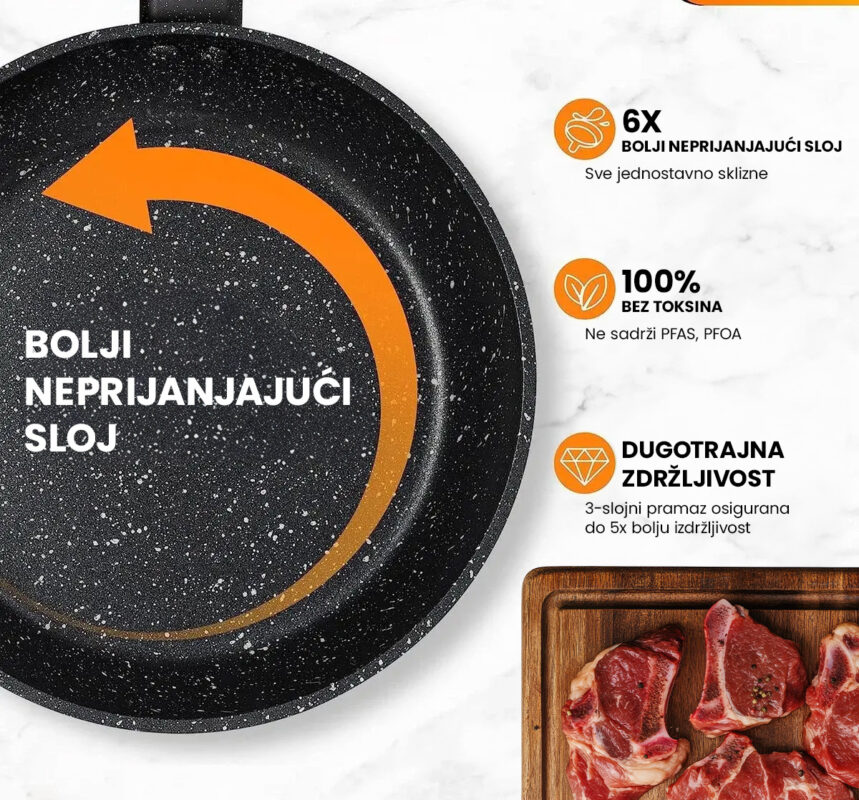 CRNI SET ALUMINIJSKOG POSUĐA 10 kom Tava